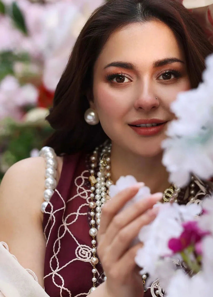 Sable Vogue Embroidered Organza Suit Unstitched 4 Piece SV25LF SL-02-25 - Luxury Collection