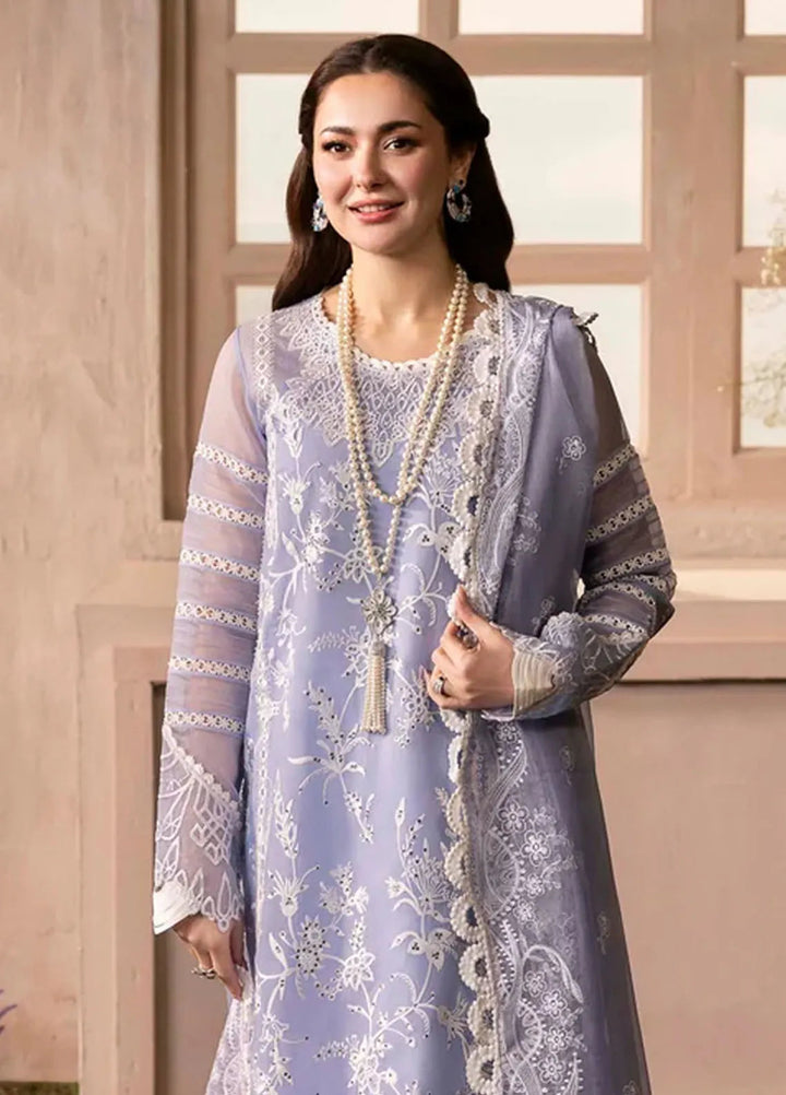 Sable Vogue Embroidered Organza Suit Unstitched 4 Piece SV25LF SL-04-25 - Luxury Collection