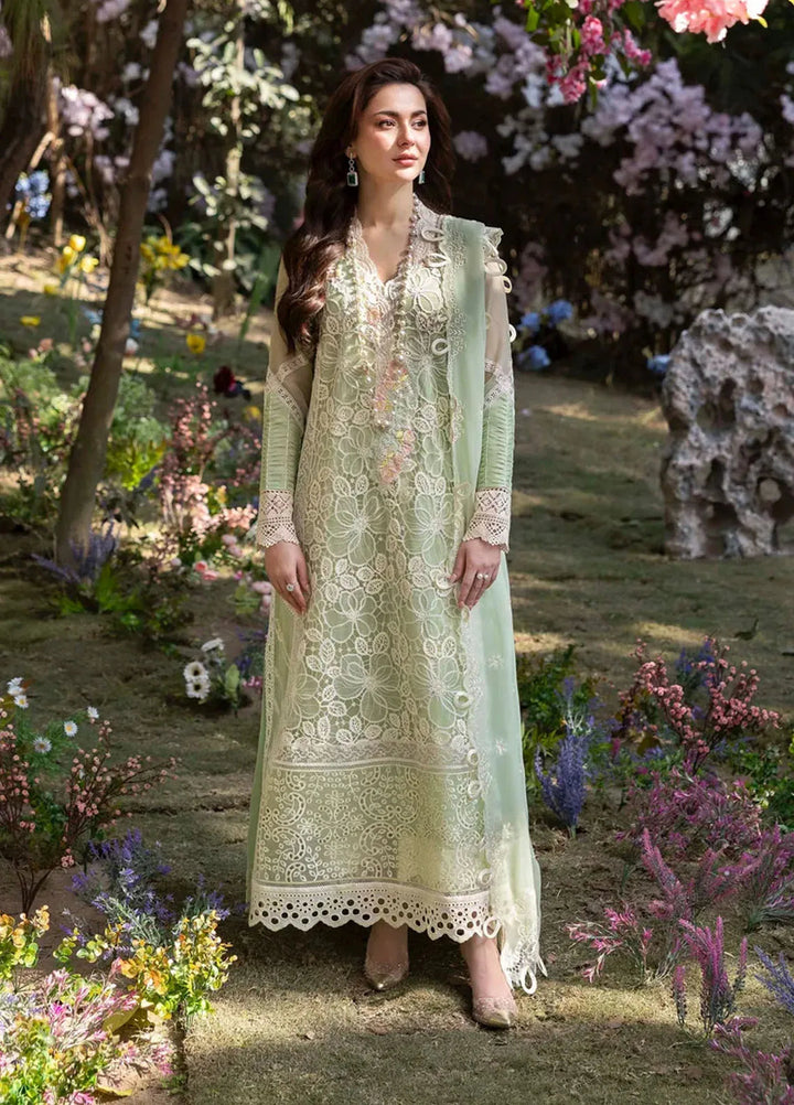 Sable Vogue Embroidered Organza Suit Unstitched 4 Piece SV25LF SL-06-25 - Luxury Collection