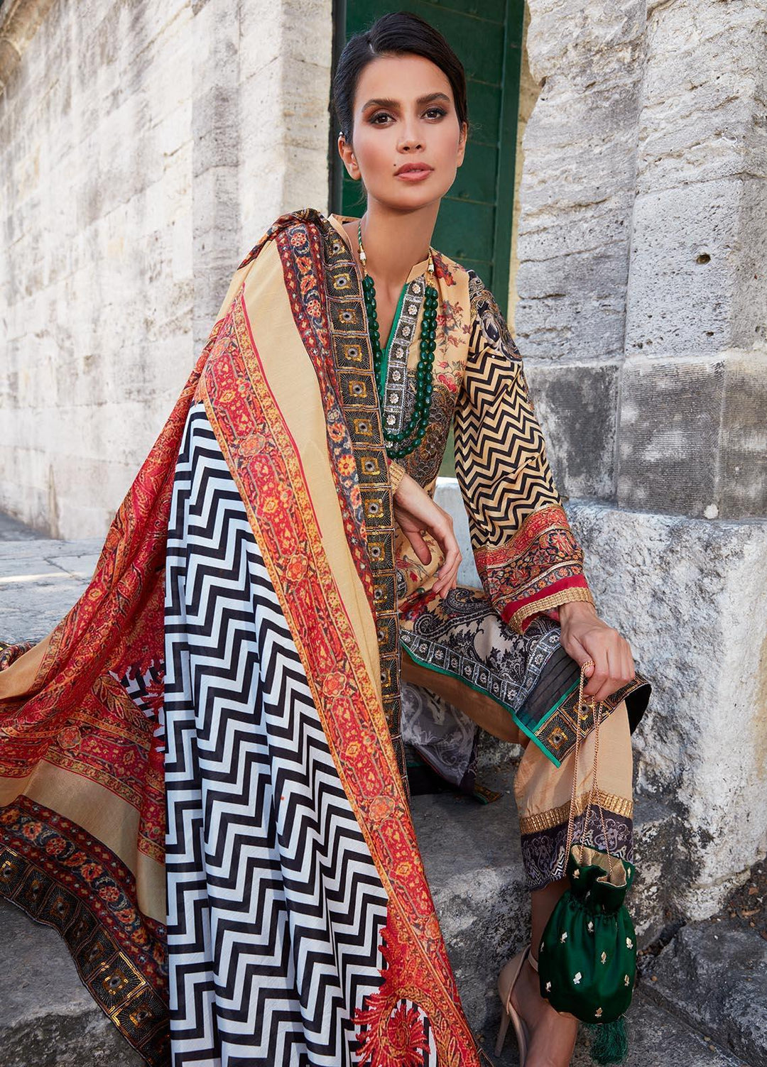 Sable Vogue Pret  Silk 3 Piece Dress SV22NF SRS-05