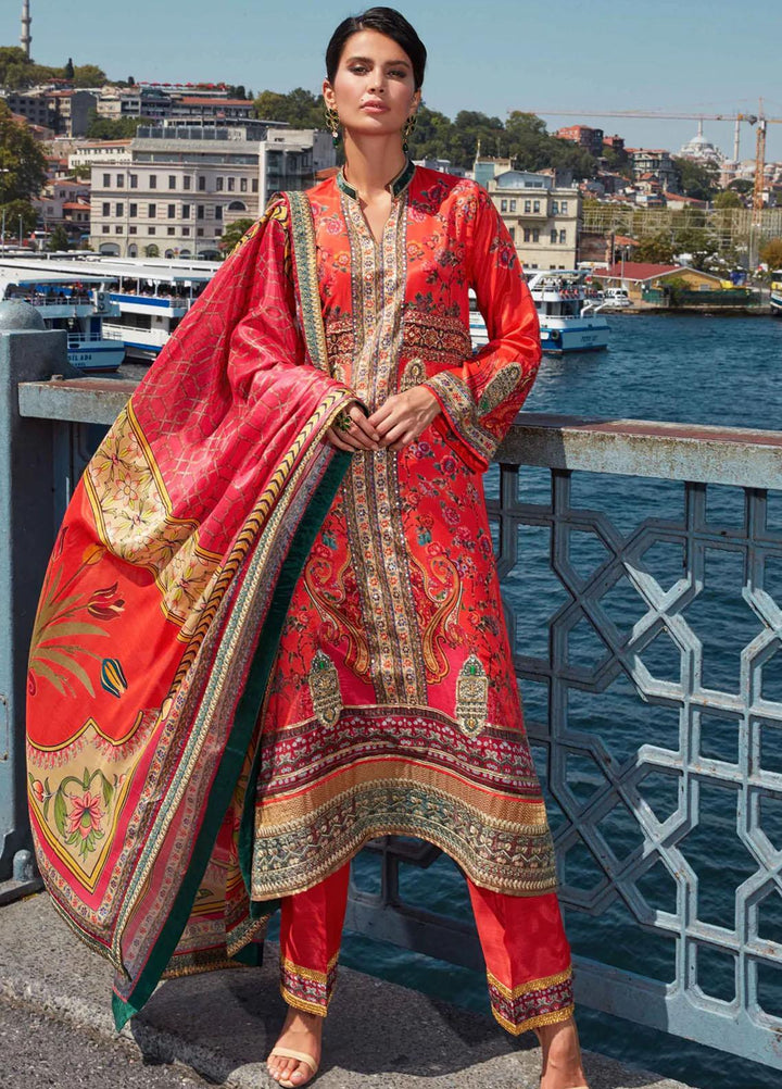 Sable Vogue Embroidered Silk Suits Unstitched 3 Piece SRS-03 SV22NFU - Luxury Collection