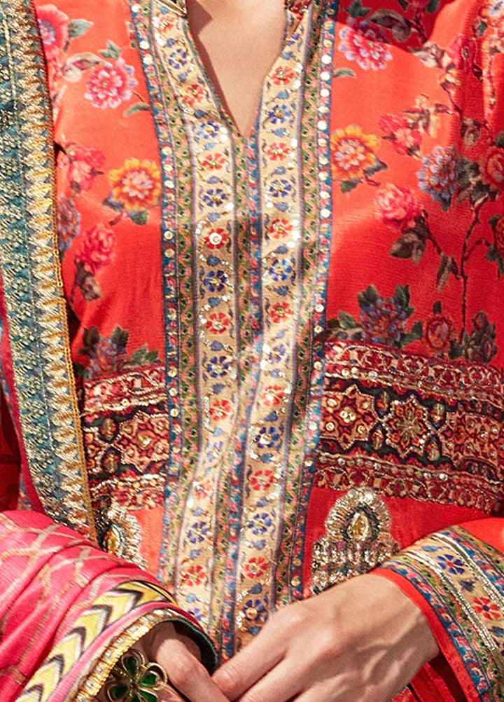 Sable Vogue Embroidered Silk Suits Unstitched 3 Piece SRS-03 SV22NFU - Luxury Collection