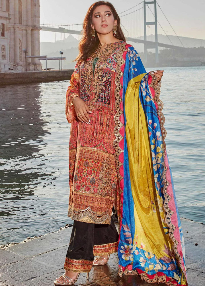 Sable Vogue Embroidered Silk Suits Unstitched 3 Piece SRS-04 SV22NFU - Luxury Collection