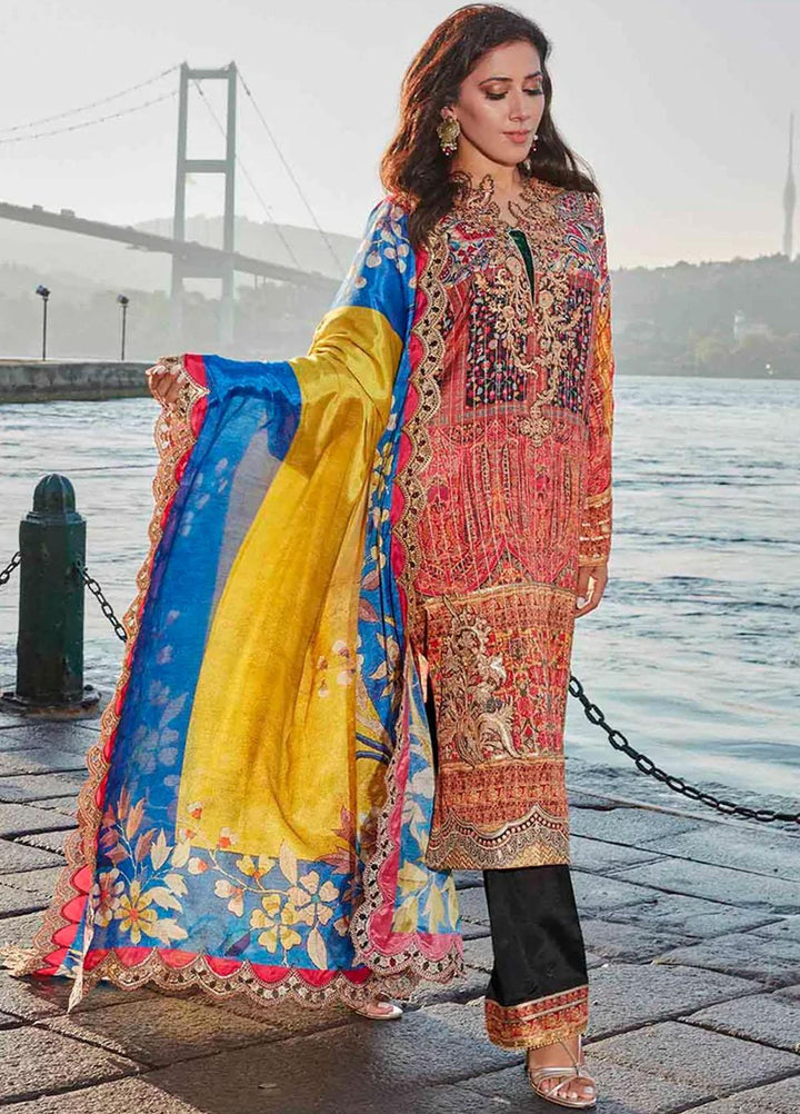 Sable Vogue Embroidered Silk Suits Unstitched 3 Piece SRS-04 SV22NFU - Luxury Collection