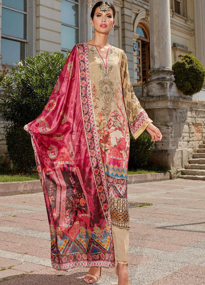 Sable Vogue Embroidered Silk Suits Unstitched 3 Piece SRS-07 SV22NFU - Luxury Collection