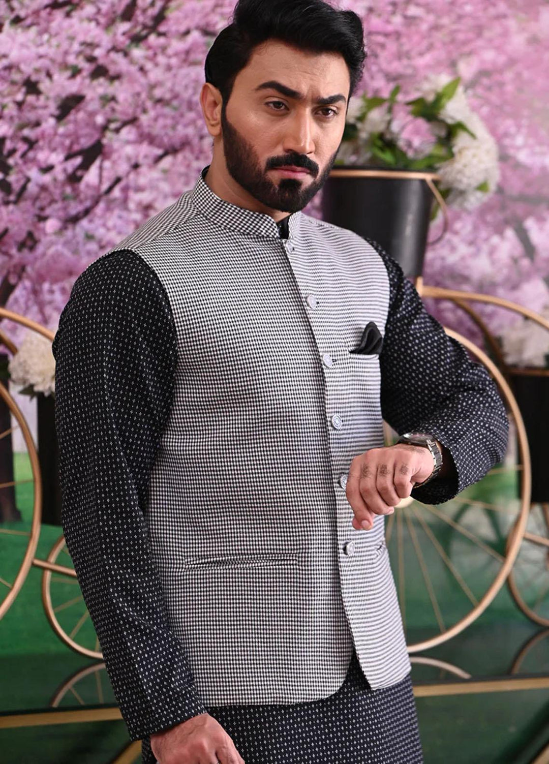 Saeed Ajmal Formal Waistcoat for Men - 10-20-14-1302 White