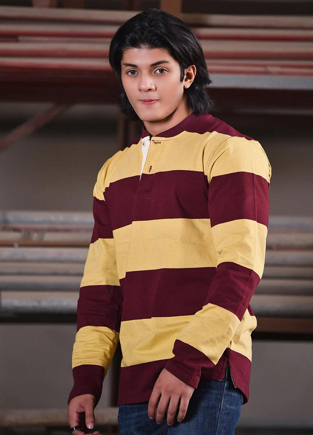 Saeed Ajmal Casual Polo for Men - 10-21-49-0045 YEL-RED