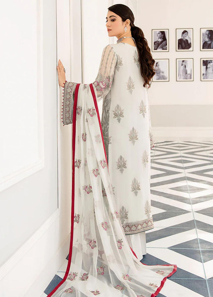 Safeera By Flossie Embroidered Chiffon Suits Unstitched 3 Piece FS23SFLU S-1106 Lustrous Plata - Luxury Collection