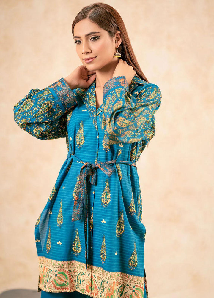 Safwa Printed Lawn Suits Unstitched 2 Piece SW23L S2P-42 Bondi Blue - Summer Collection