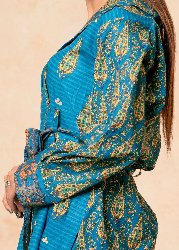 Safwa Printed Lawn Suits Unstitched 2 Piece SW23L S2P-42 Bondi Blue - Summer Collection