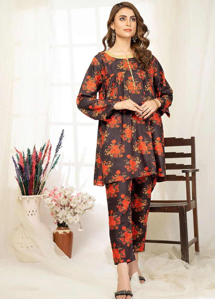 Safwa Printed Lawn Suits Unstitched 2 Piece SW23O OR-03 - Summer Collection