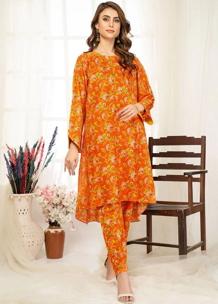 Safwa Printed Lawn Suits Unstitched 2 Piece SW23O OR-05 - Summer Collection