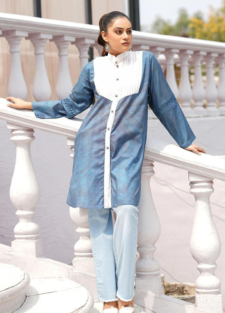 Safwa Casual Pret  Lawn Shirt 3R1-1P-P-106 Slate Blue