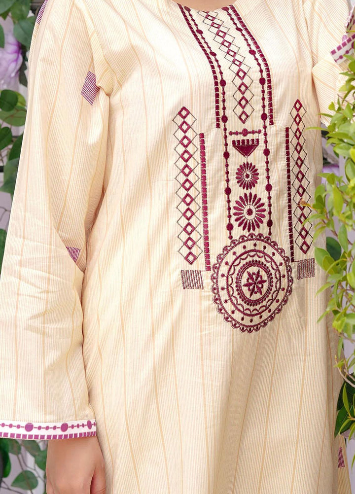Safwa Casual Pret  Lawn Shirt 3R-1P-EMB-102 Eggshell