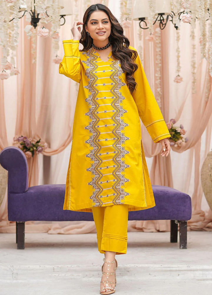 Safwa Casual Pret  Lawn 2 Piece Suit 3R1-2P-EMB-02 Yellow