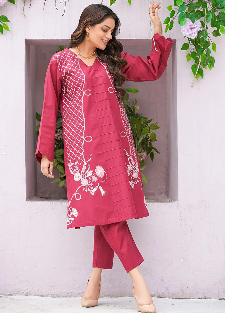 Safwa Casual Pret  Lawn 2 Piece Suit 3R1-2P-EMB-03 Red