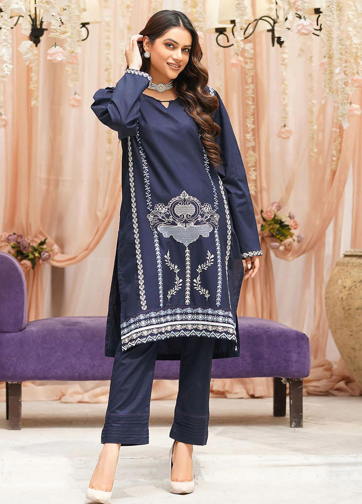 Safwa Casual Pret  Lawn 2 Piece Suit 3R1-2P-EMB-05 Blue