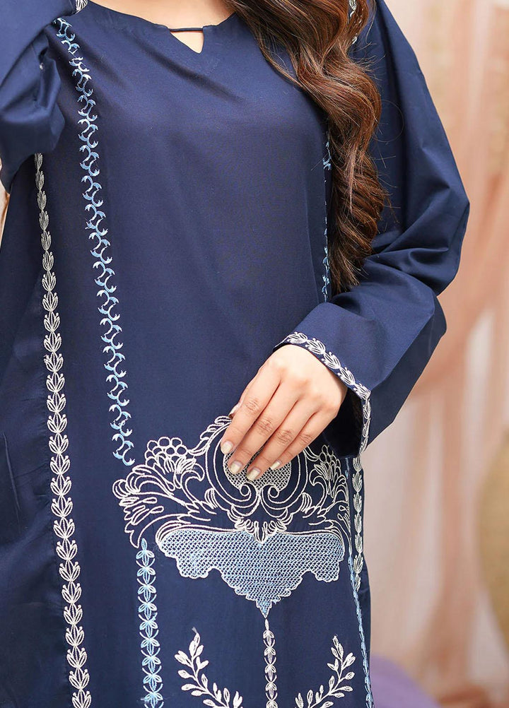 Safwa Casual Pret  Lawn 2 Piece Suit 3R1-2P-EMB-05 Blue