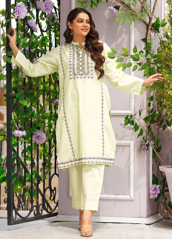 Safwa Casual Pret  Lawn 2 Piece Suit 3R1-2P-EMB-06 Bleach White