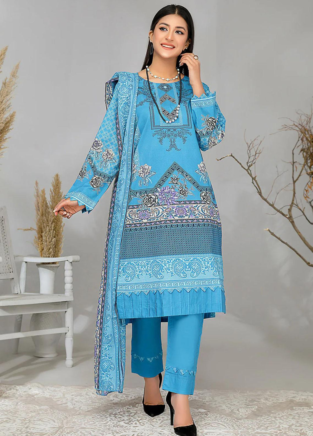 Safwa Printed Lawn Suits Unstitched 3 Piece SW23SP SSP-01 - Summer Collection