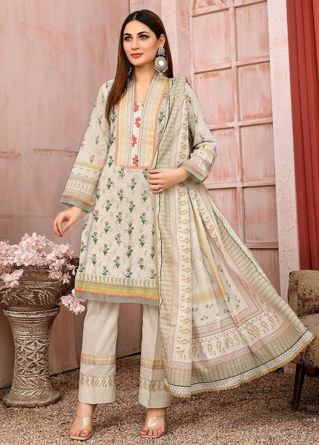 Mother Collection By Safwa Embroidered Lawn Suits Unstitched 3 Piece SW23ML MEK-03 - Summer Collection