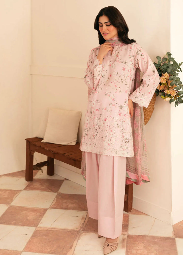 Sahar Embroidered Lawn Suit Unstitched 3 Piece EL-V1-S25-04 Amethyst Garden - Festive Collection