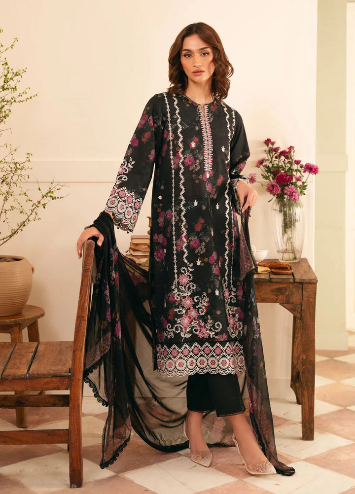 Sahar Embroidered Lawn Suit Unstitched 3 Piece EL-V1-S25-05 Gothic Garden - Festive Collection
