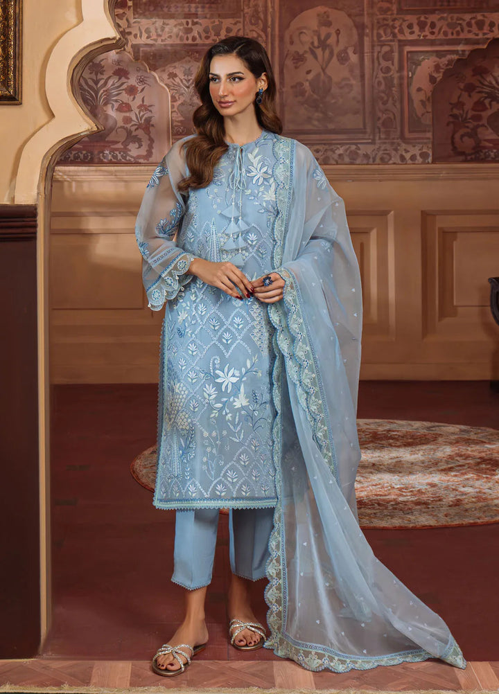 Sahar Embroidered Lawn Suit Unstitched 3 Piece S25-FE-V1-01 Glacier Veil - Festive Collection