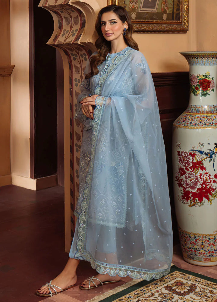 Sahar Embroidered Lawn Suit Unstitched 3 Piece S25-FE-V1-01 Glacier Veil - Festive Collection