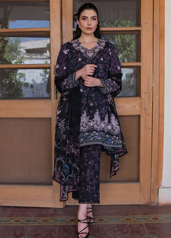 Sahar Pret Embroidered Lawn 2 Piece Suit Midnight Petals