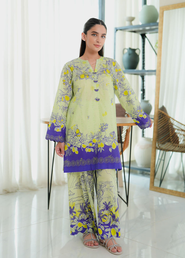 Sahar Pret Printed Lawn 2 Piece Suit SSCP-MJ-V3-05 Sicilian Lemon