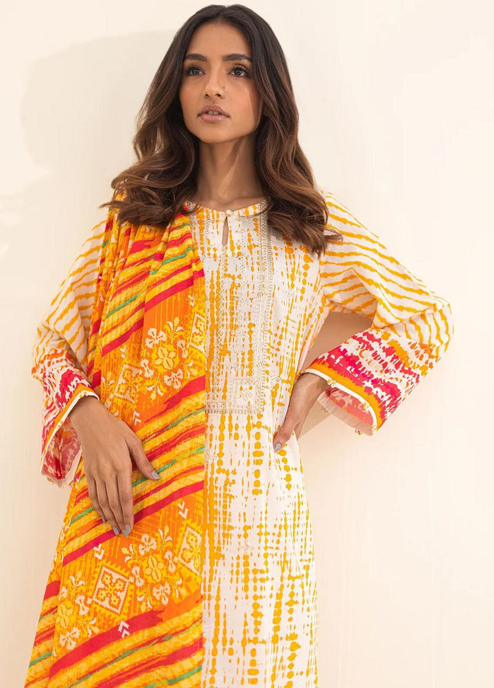 Sahar Printed Lawn Suits Unstitched 3 Piece SHR23L3 SL-PE-V2-YA-03 - Summer Collection