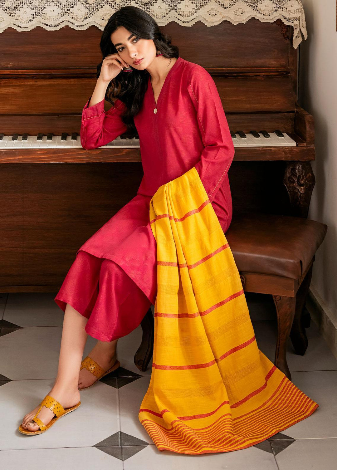 Sahar Printed jacquard Suits Unstitched 3 Piece SHR23SS SJ-RJ-06 - Spring / Summer Collection