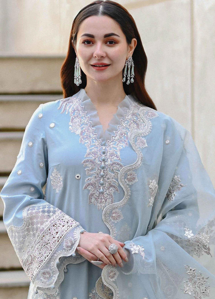 Sahil by Qalamkar Embroidered Lawn Suits Unstitched 3 Piece QLM23S SP-04 Aaima - Luxury Collection