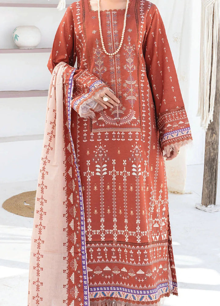 Saira Bano By Humdum Embroidered Lawn Suit Unstitched 3 Piece HD24S D-03 - Summer Collection