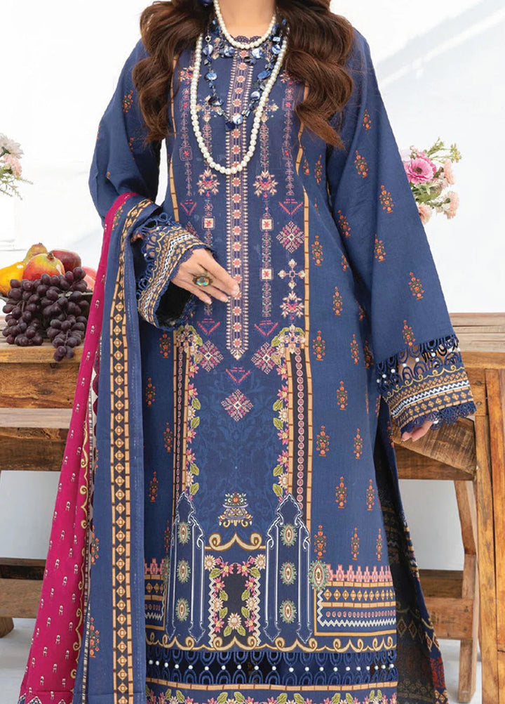 Saira Bano By Humdum Embroidered Lawn Suit Unstitched 3 Piece HD24S D-05 - Summer Collection