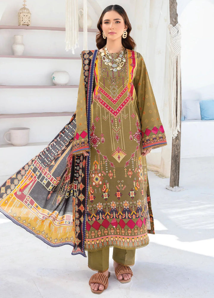 Saira Bano By Humdum Embroidered Lawn Suit Unstitched 3 Piece HD24S D-06 - Summer Collection