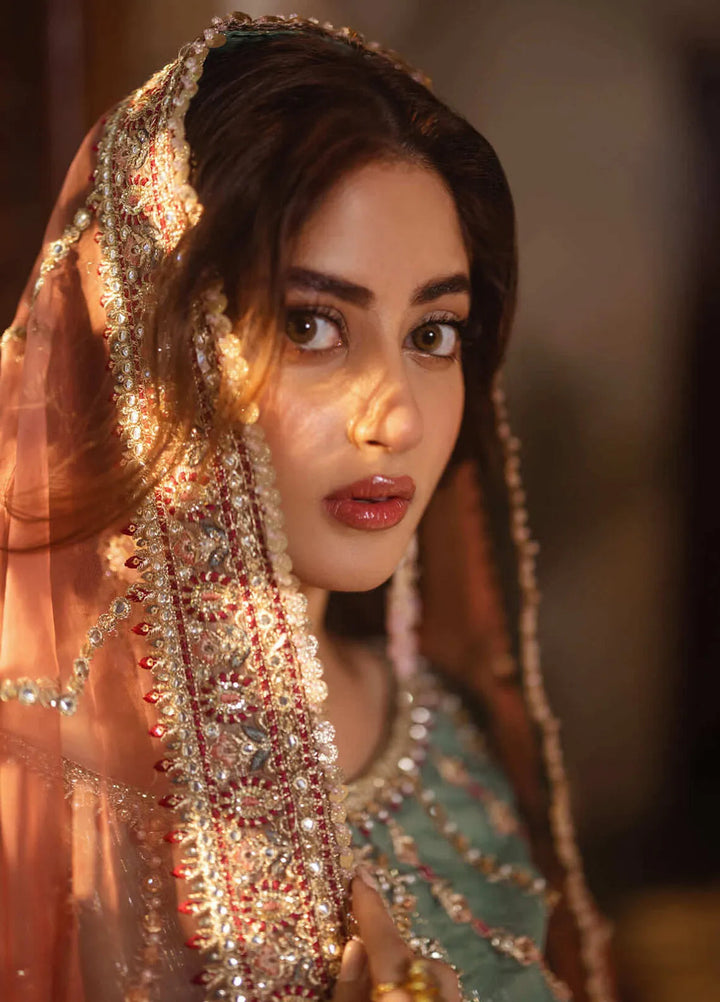 Sajal by Serene Embroidered Organza Suits Unstitched 3 Piece SP24SJ SB-26 Raqs - Wedding Collection