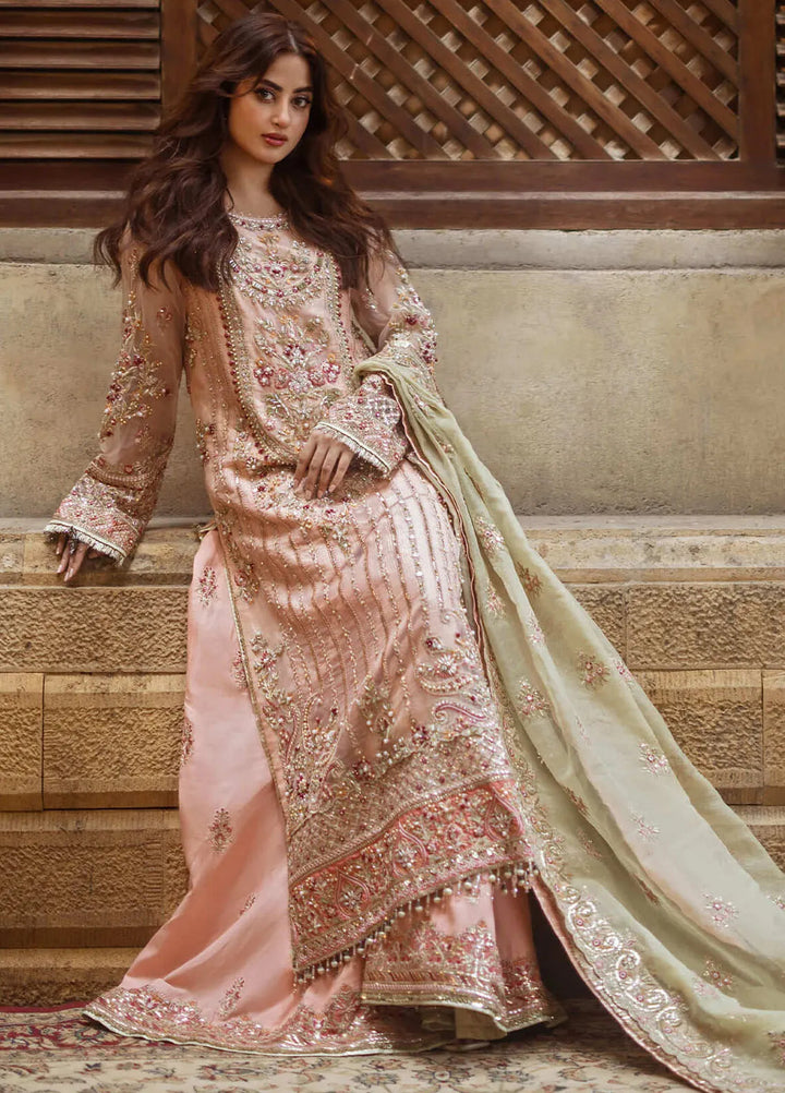 Sajal by Serene Embroidered Organza Suits Unstitched 3 Piece SP24SJ SB-27 Zarqash - Wedding Collection