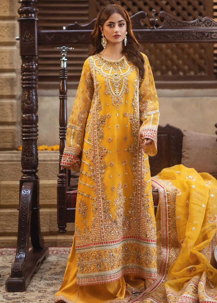 Sajal by Serene Embroidered Organza Suits Unstitched 3 Piece SP24SJ SB-28 Mahpara - Wedding Collection