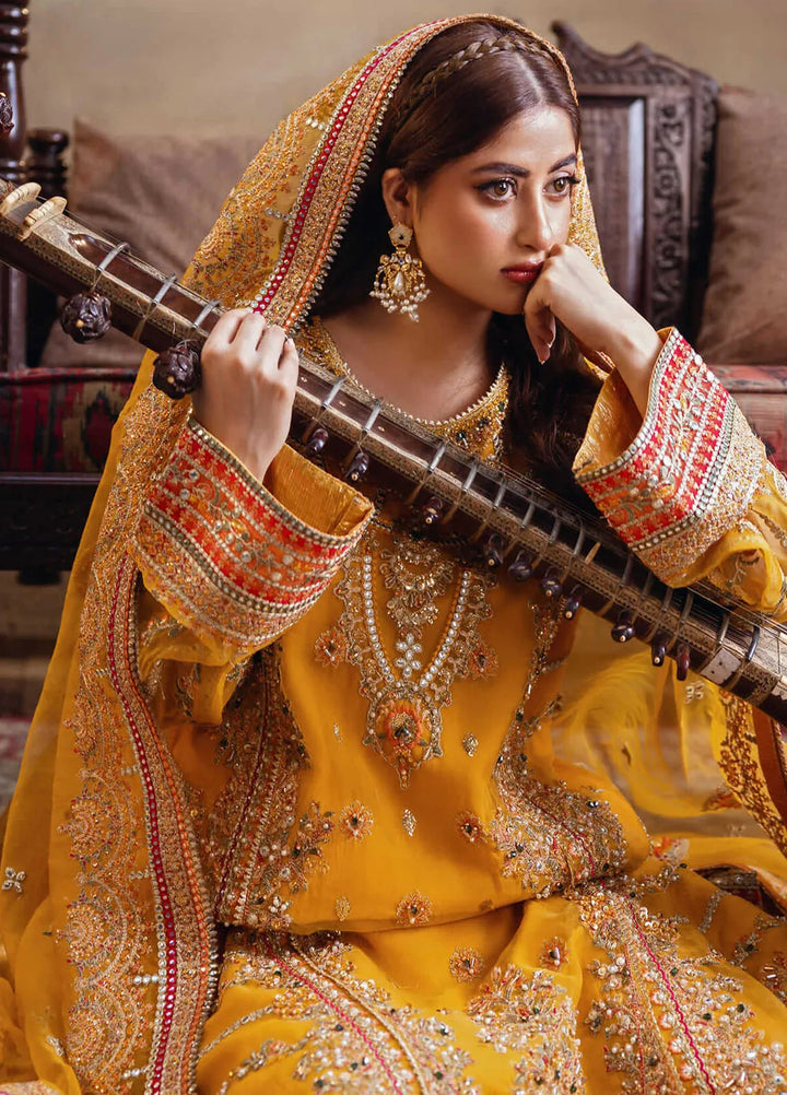 Sajal by Serene Embroidered Organza Suits Unstitched 3 Piece SP24SJ SB-28 Mahpara - Wedding Collection