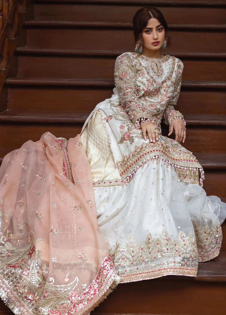 Sajal by Serene Embroidered Organza Suits Unstitched 3 Piece SP24SJ SB-29 Zevar - Wedding Collection