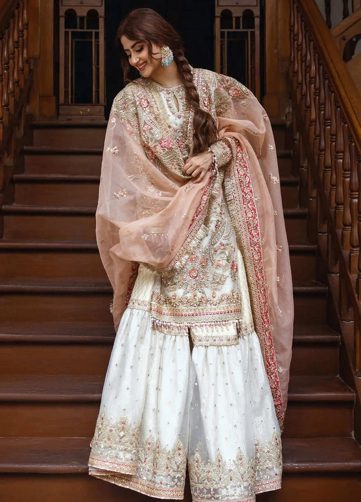 Sajal by Serene Embroidered Organza Suits Unstitched 3 Piece SP24SJ SB-29 Zevar - Wedding Collection
