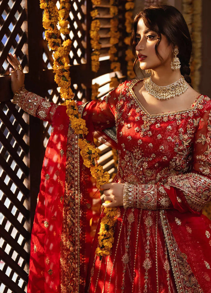 Sajal by Serene Embroidered Organza Suits Unstitched 3 Piece SP24SJ SB-30 Mairaj - Wedding Collection