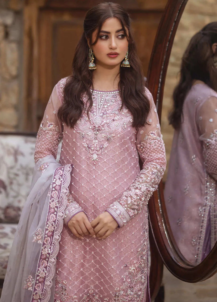 Sajal by Serene Embroidered Organza Suits Unstitched 3 Piece SP24SJ SB-31 Naqsh - Wedding Collection