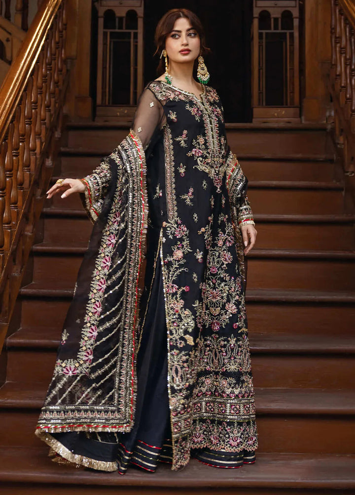 Sajal by Serene Embroidered Organza Suits Unstitched 3 Piece SP24SJ SB-32 Mehrang - Wedding Collection