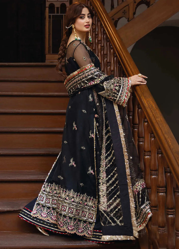 Sajal by Serene Embroidered Organza Suits Unstitched 3 Piece SP24SJ SB-32 Mehrang - Wedding Collection