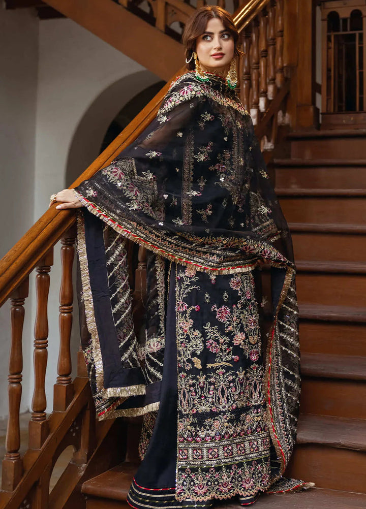 Sajal by Serene Embroidered Organza Suits Unstitched 3 Piece SP24SJ SB-32 Mehrang - Wedding Collection