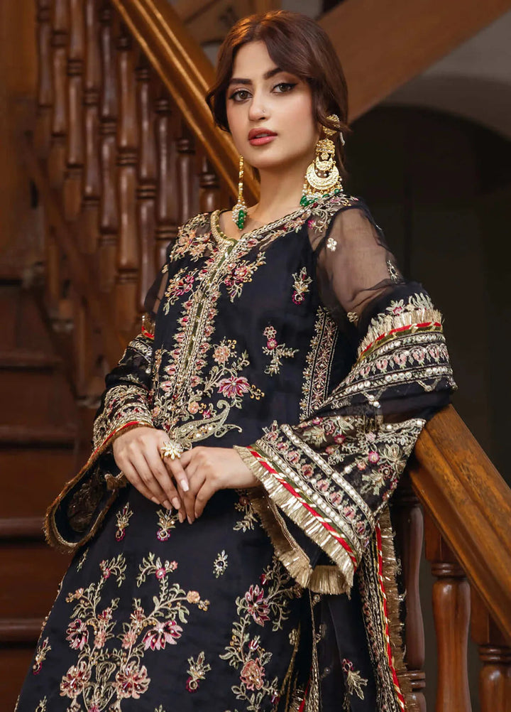 Sajal by Serene Embroidered Organza Suits Unstitched 3 Piece SP24SJ SB-32 Mehrang - Wedding Collection