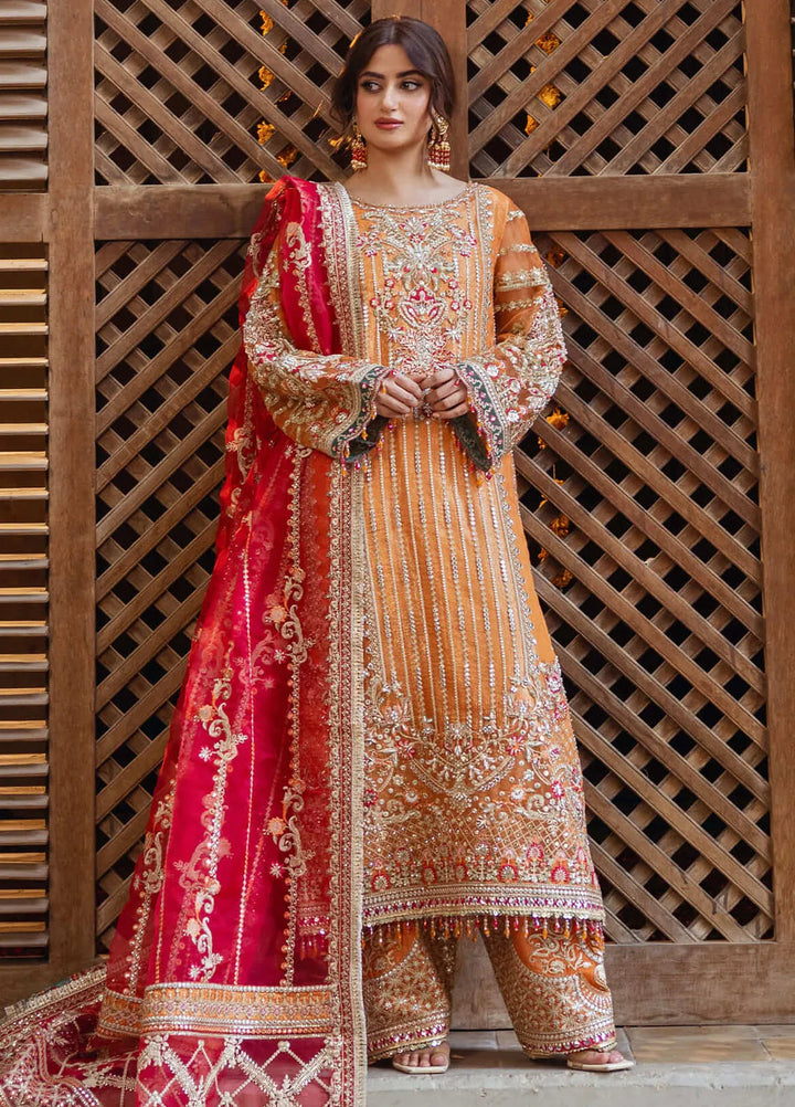 Sajal by Serene Embroidered Organza Suits Unstitched 3 Piece SP24SJ SB-33 Husn - Wedding Collection
